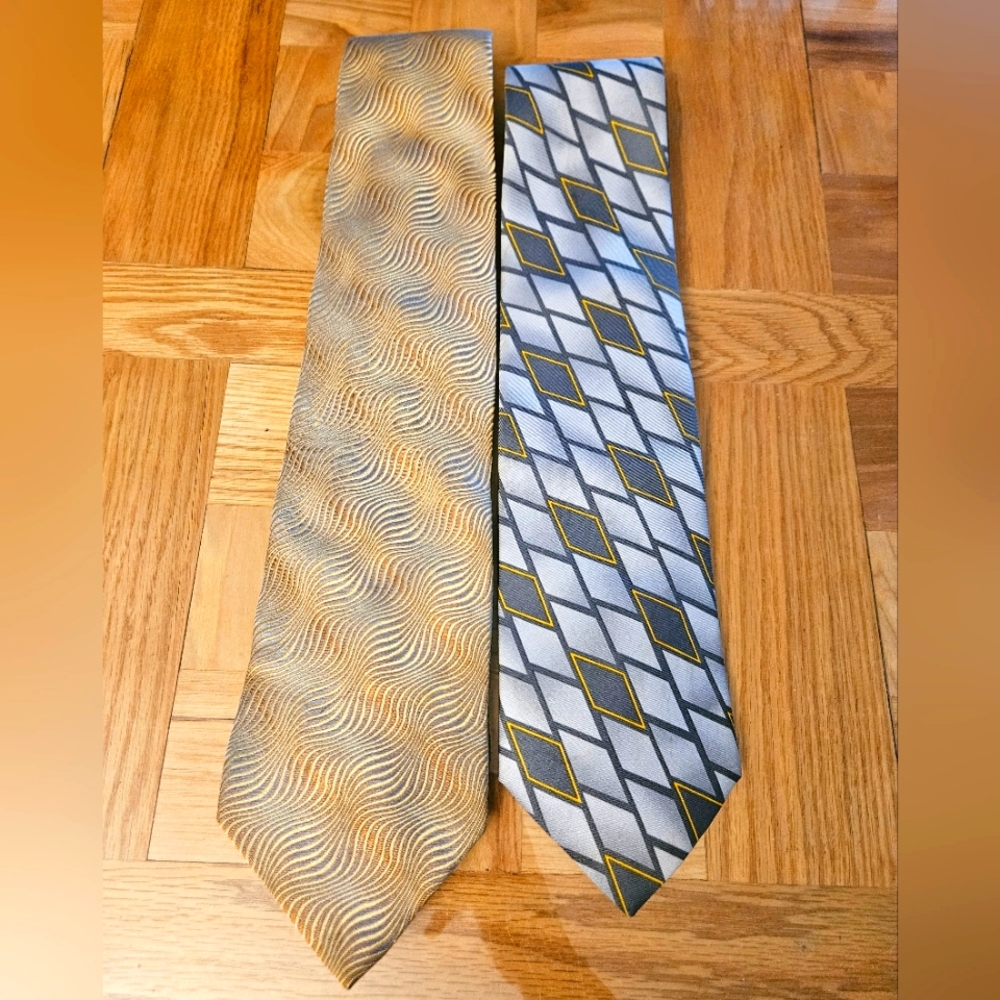 Elegant Gold and Silver Patterned Ties